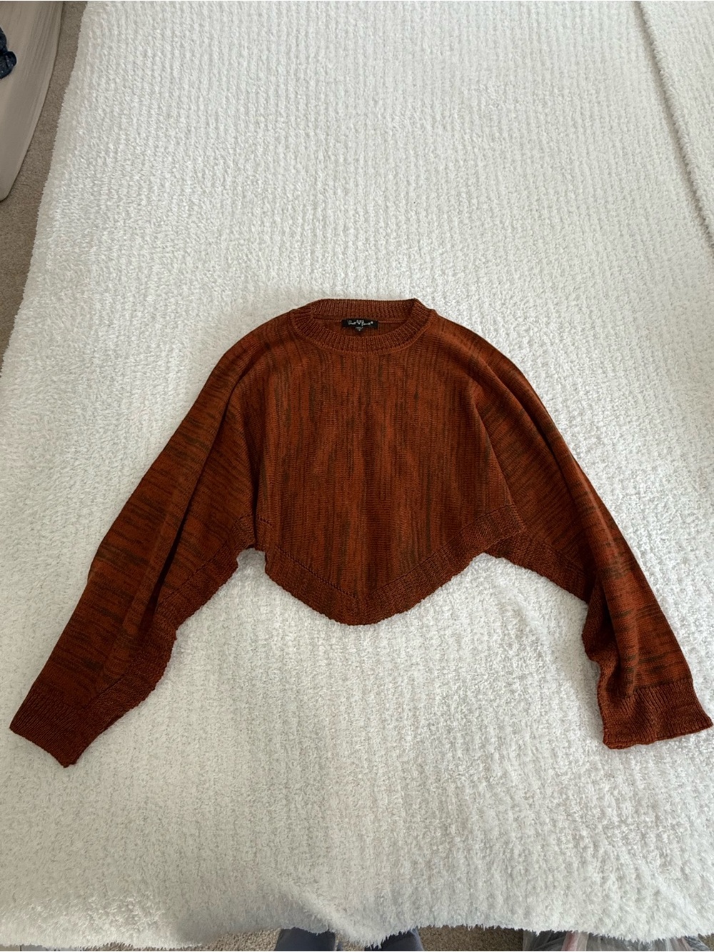 Velvet Heart Burnt Orange Cropped Pullover Sweater